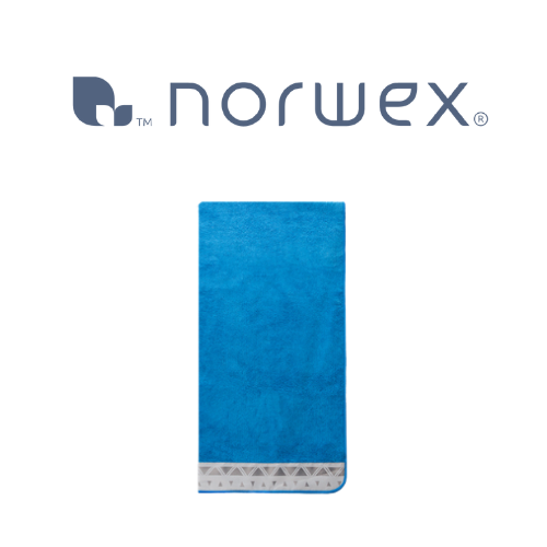 Norwex Bath Towel Marine Stripes/ Tuala Mandi Mikrofiber Norwex, Biru Telur